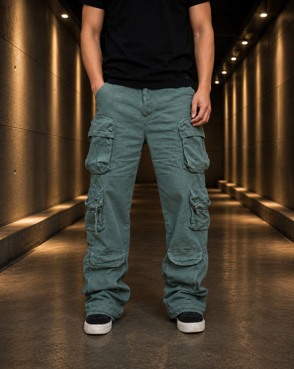 Jeans Multicargo Verde