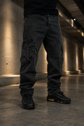 Cargo Negro Carbon Baggy Hombre