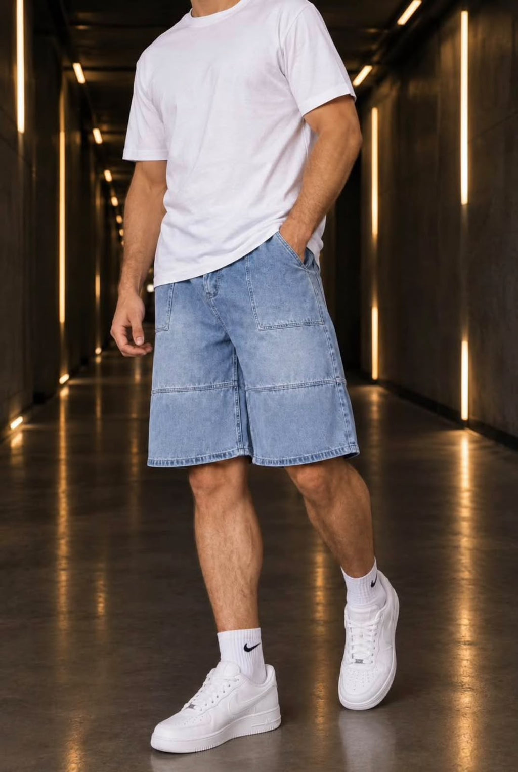 Short Cargo Denim Estilo Baggy