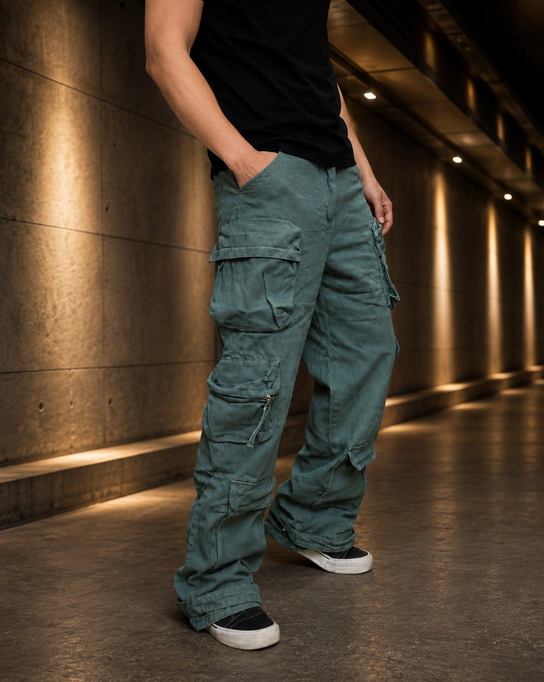 Jeans Multicargo Verde