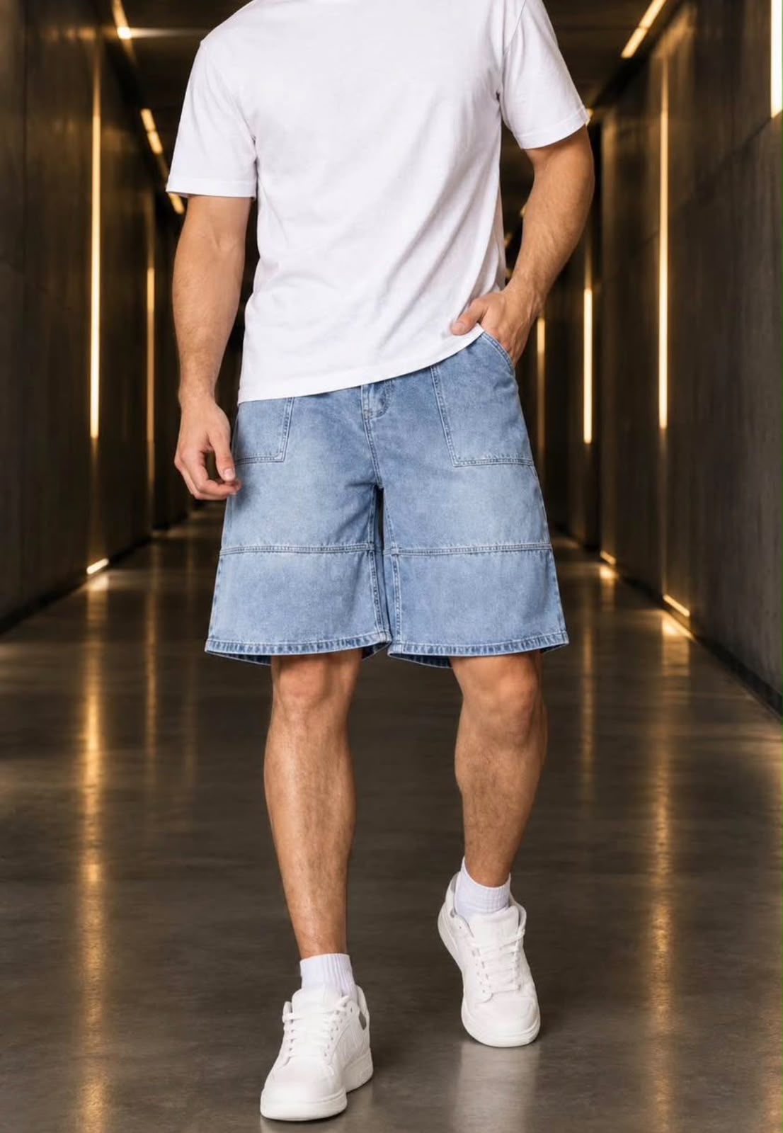 Short Cargo Denim Estilo Baggy